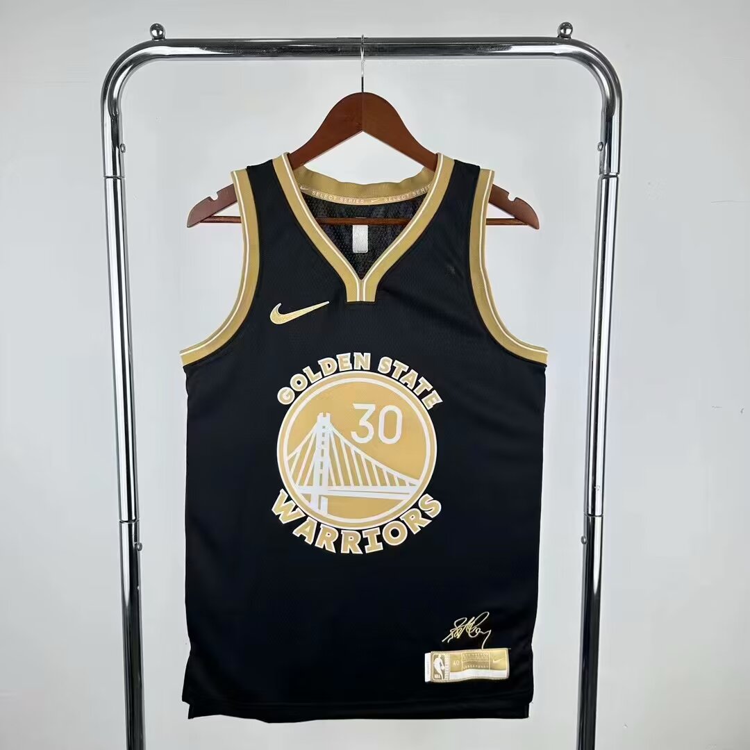 Men Golden State Warriors 30 Curry black NBA nike 2024 jersey
